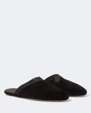 John Lobb Slippers De Ante Con Piel - Negro