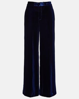 Etro Velvet Wide-Leg Pants - Blue
