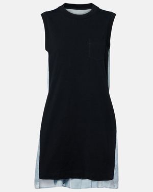 Sacai Cotton Jersey Minidress - Black