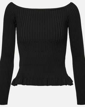 Altuzarra Kent Off-Shoulder Knitted Top - Black