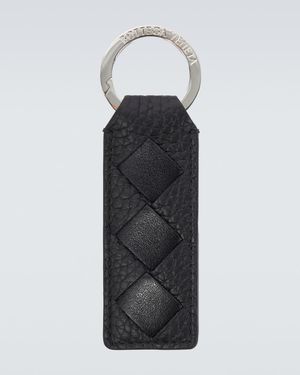 Bottega Veneta Porte-Cles En Cuir Intrecciato - Noir
