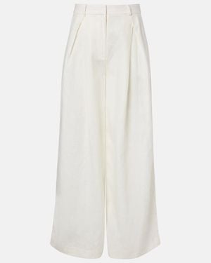 Faithfull the Brand Sofia Linen Wide-Leg Trousers - White