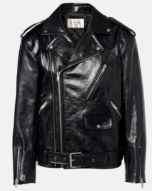 Saint Laurent Padded Leather Biker Jacket - Black