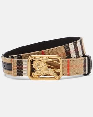 Burberry Ekd Check Reversible Belt - Brown