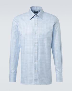 Tom Ford Checked Cotton Shirt - Blue