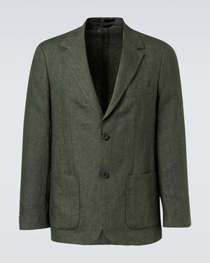 Sunspel Linen Blazer - Green
