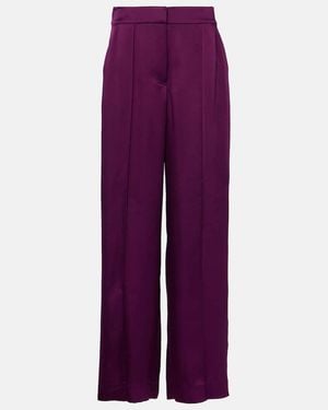 Jonathan Simkhai Kira Satin Wide-Leg Trousers - Purple