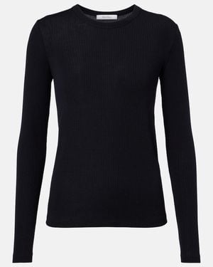 Max Mara T-Shirt Aus Rippstrick - Blau