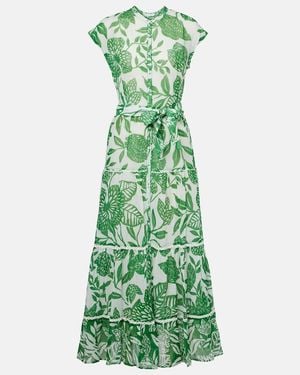 Poupette Kora Printed Cotton Maxi Dress - Green