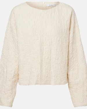 Max Mara Pepaia Cotton-Blend Jersey Top - Natural