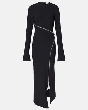 The Attico Twisted Zip Midi Dress With - Black