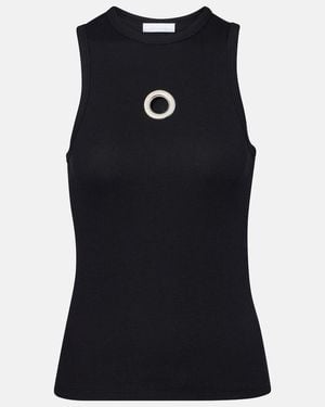 Rabanne Embellished Cotton-Blend Tank Top - Black