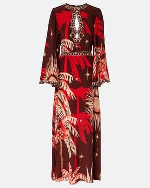 Johanna Ortiz Patterned Cut-Out Maxi Dress - Red