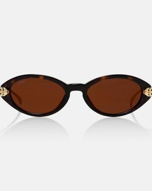 Cartier Panthere De Cartier Oval Sunglasses - Brown
