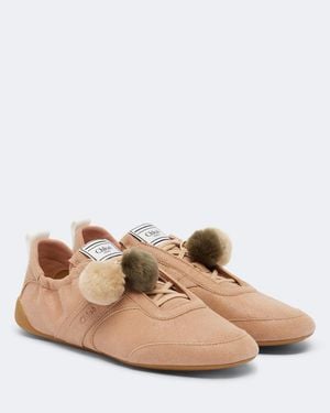 Chloé Kick Suede Sneakers - Brown