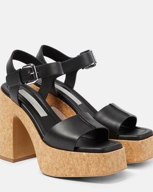 Stella McCartney Skyla Cork-Platform Sandals, Brand Size 38 Us - Black