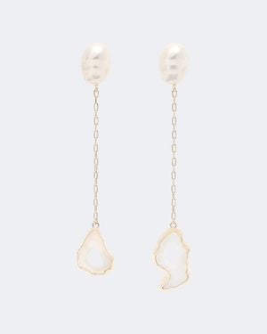 Erdem Embellished Drop Earrings - White