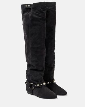 Isabel Marant Selize Suede Over-The-Knee Boots - Black