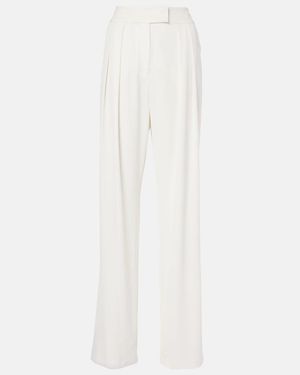 The Sei Pleated Crepe Wide-Leg Trousers - White