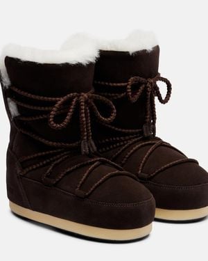 Moon Boot Evx Shearling-Lined Suede Snow Boots - Black