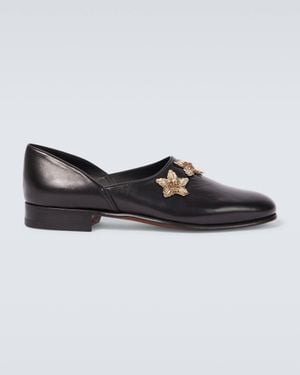 Bode Bullion Star Embellished Leather Loafers - Black