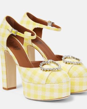 Malone Souliers Camille 130 Embellished Platform Court Shoes - Metallic
