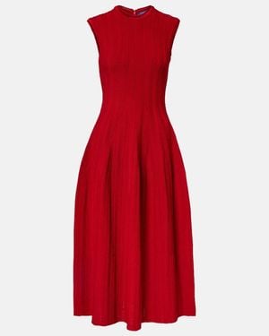 Ralph Lauren Silk-Blend Midi Dress - Red
