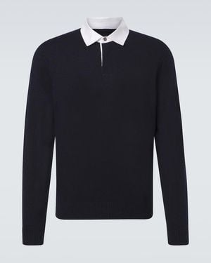 dunhill Pullover Aus Kaschmir Und Leinen - Blau