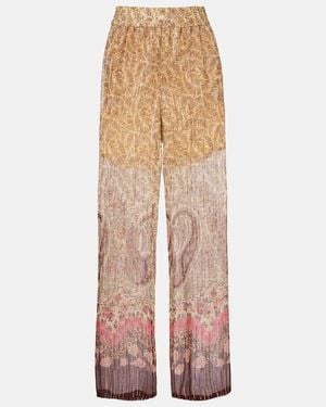 Valentino Printed Silk-Blend Wide-Leg Pants - Multicolor