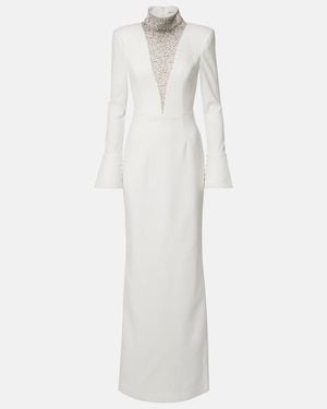 Rebecca Vallance Bridal Melva Embellished Crepe Gown - White