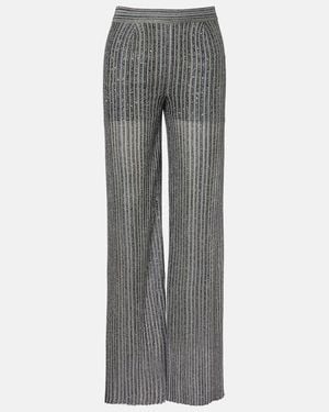 Missoni Sequined Lurex Palazzo Trousers - Grey