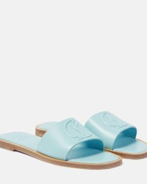 Christian Louboutin Cl Mule Leather Sandal - Blue