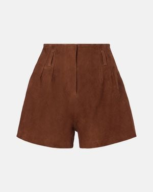 Frankie Shop Lise Suede Shorts - Brown