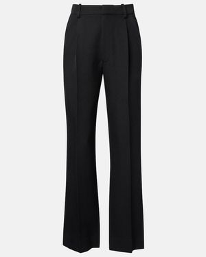 Victoria Beckham Gerade High-Rise-Hose Aus Schurwolle - Schwarz