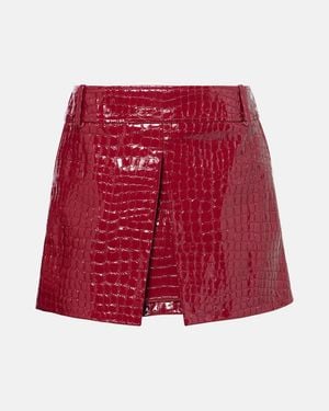 Tom Ford Croc-Effect Leather Miniskirt - Red