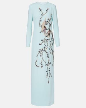 Costarellos Siriana Embellished Crepe Gown - Blue