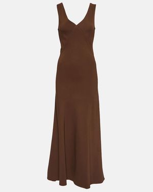 Asceno Bordeaux Slip Dress - Brown