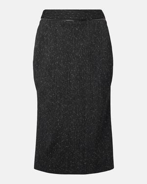McQueen Pinstripe Pencil Skirt - Black