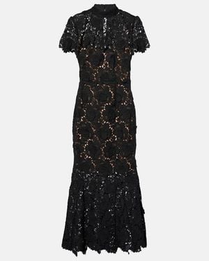 Self-Portrait Floral Lace Maxi Dress - Black