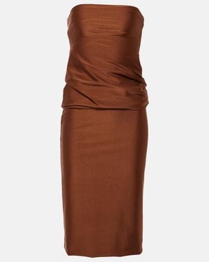 Sportmax Bilma Strapless Jersey Midi Dress - Brown