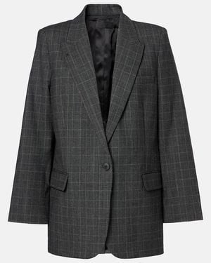 Nili Lotan Diane Checked Wool-Blend Blazer - Black