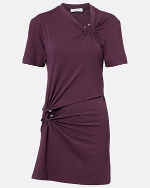 Rabanne Cutout Cotton-Blend Jersey Minidress - Purple