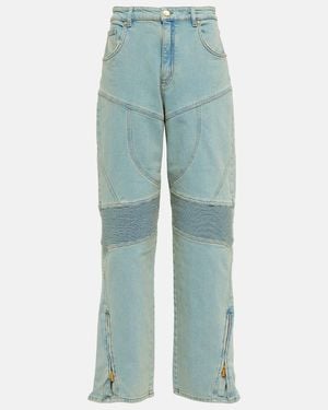 Blumarine Panelled High-Rise Wide Jeans - Blue