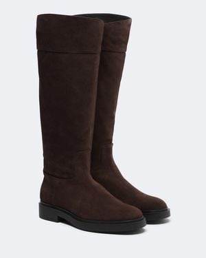 Aquazzura Ride Suede Knee-High Boots - Brown