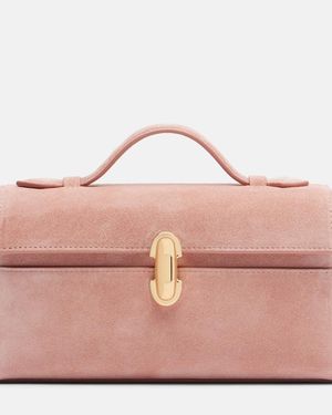 SAVETTE Symmetry Pochette Suede Top-Handle Bag - Pink