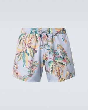 Etro Printed Swim Trunks - Blue