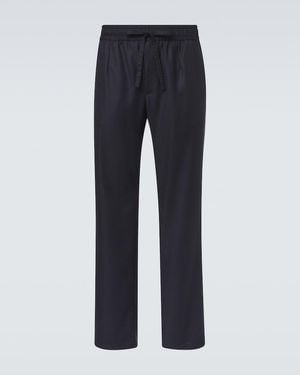 Dolce & Gabbana Virgin Wool Straight Trousers - Blue