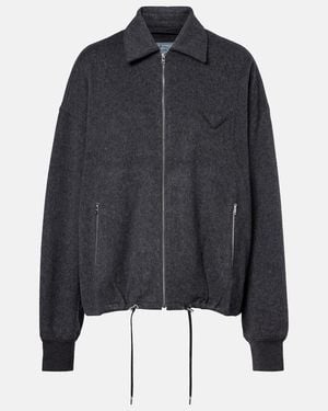 Prada Wool And Cashmere Blouson Jacket - Black