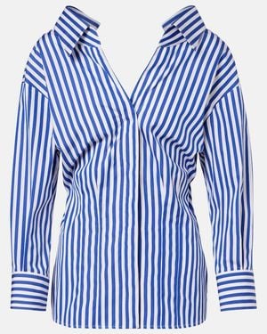 Givenchy Striped Cotton Poplin Blouse - Blue