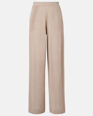 Alaïa Linen And Silk Wide-Leg Pants - Natural